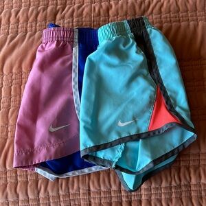 Nike Dri Fit Girls Shorts. 2 Pair. 6-7 yrs.